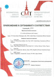 Сертификат соотвествия ISO Corian®-1